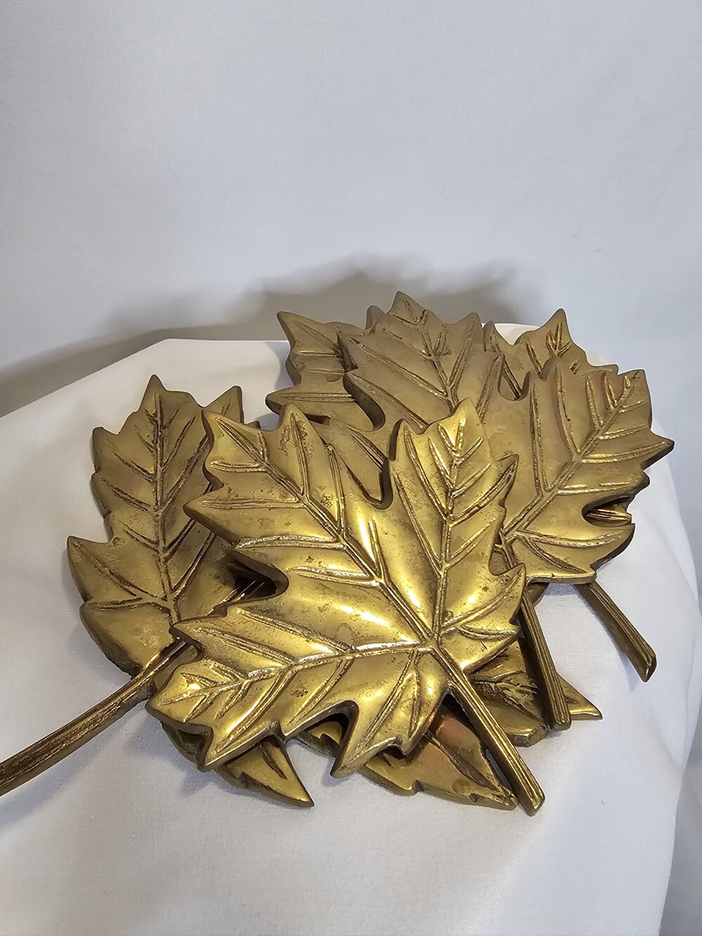 Vintage Brass Set Of 4 Maple Leafs